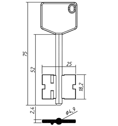 КЕРБЕРОС-3ПЛ (75/52х18.2х25х2.4)(4.9) КЕРБЕРОС РФ  KER3DP 15401