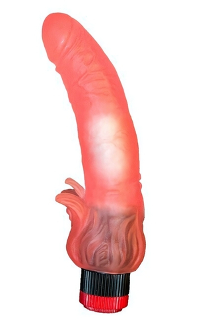 Розовый гелевый вибромассажёр с лепестками (Цвет: розовый)