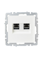 BRITE Розетка компьютерная двойная RJ45 кат.6 РК11-2-БрБ белый IEK