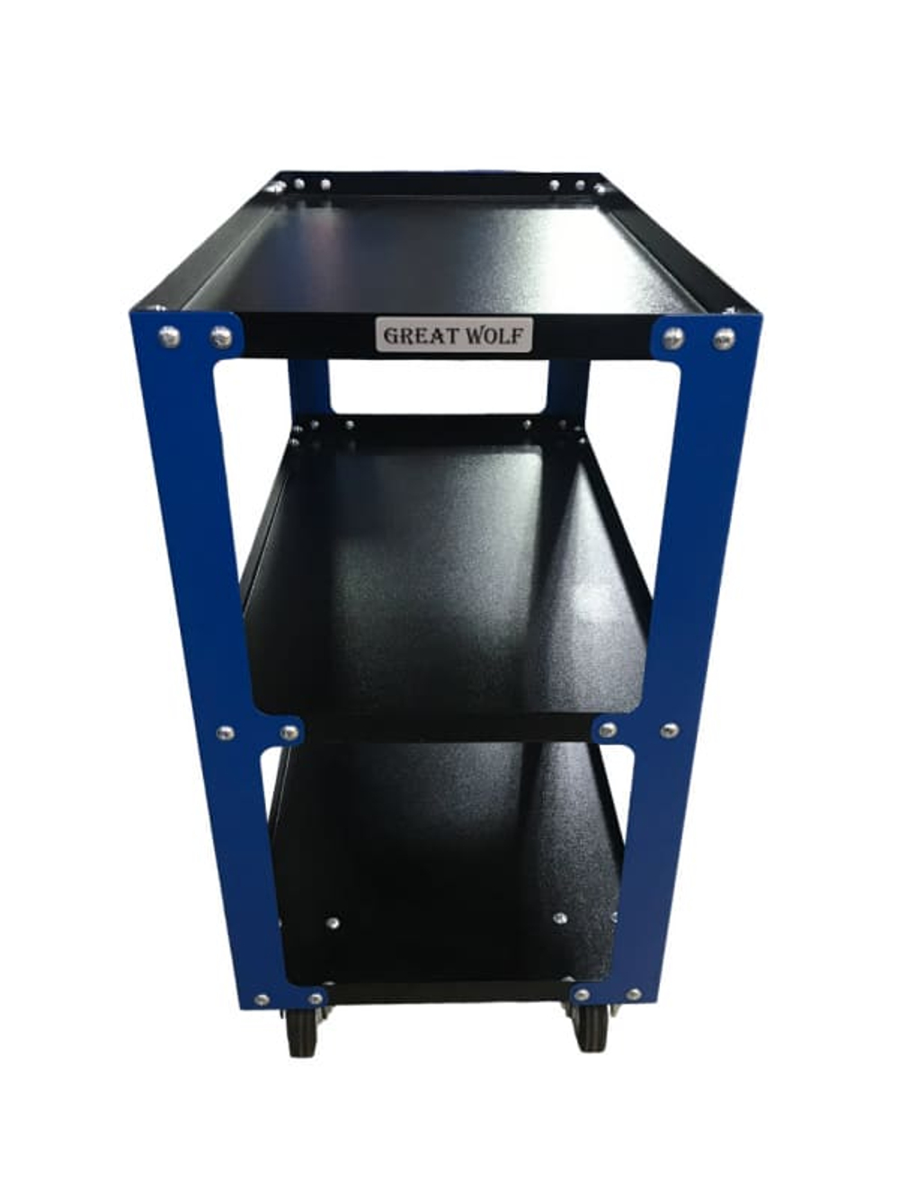 Инструментальная тележка GWT-B3 (3 полки, колеса с тормозом, синяя)