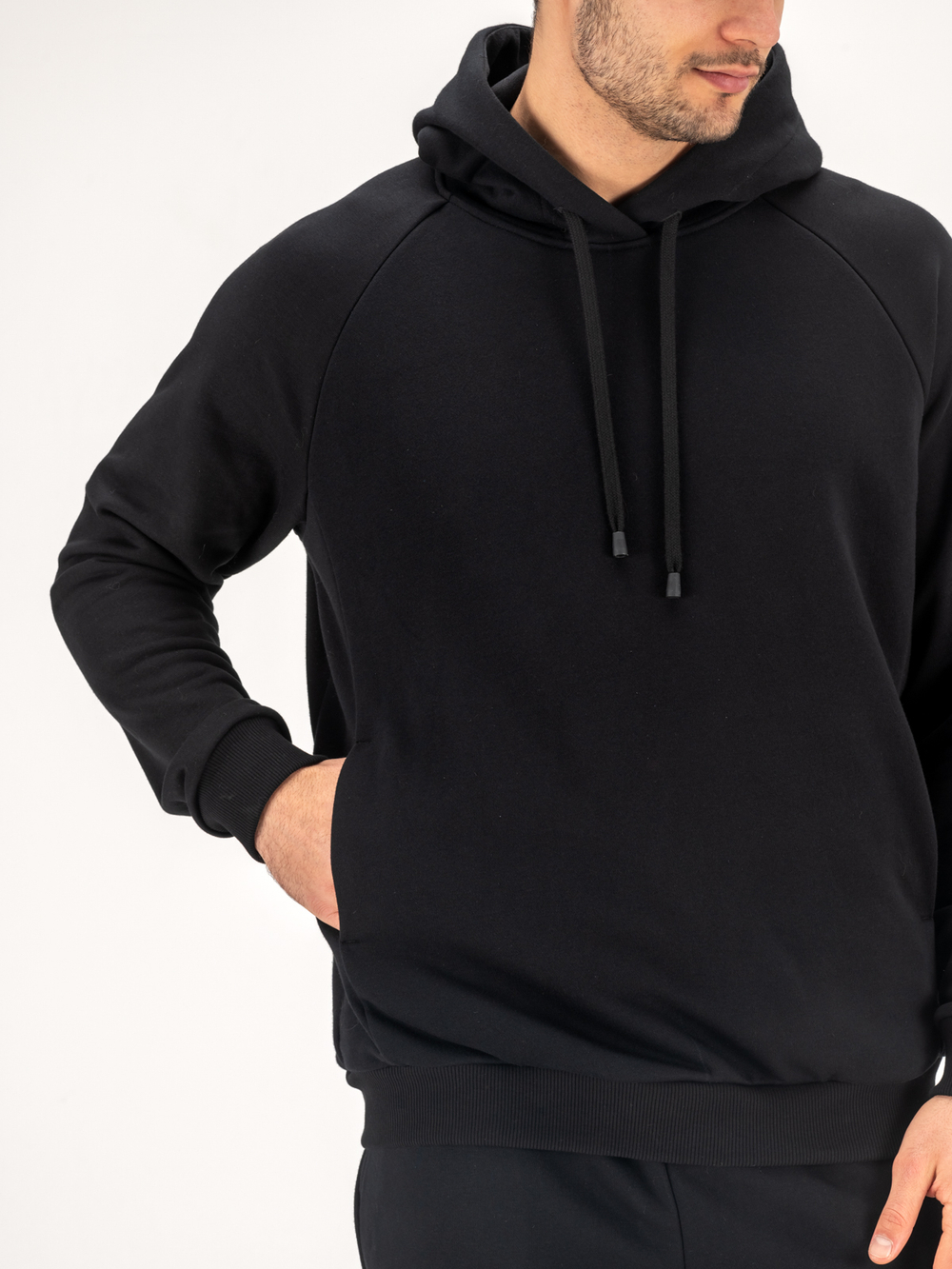 Костюм мужской спортивный(без начеса) черный