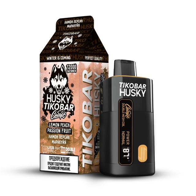 Одноразовый Pod Tikobar Husky Сибирь - Lemon Peach Passion Fruit (12000 затяжек)