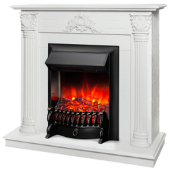 Электрокамин RealFlame Stefania WT белое золото с очагом Fobos Lux Black