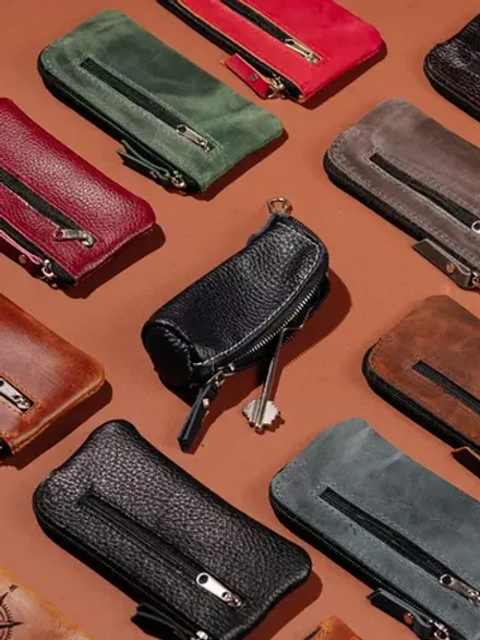 Ключница карманная кожаная