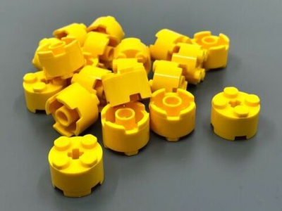 Lego 50шт Кирпич 2x2 круглый с осевым отверстием (желтый) 3941 / 614324