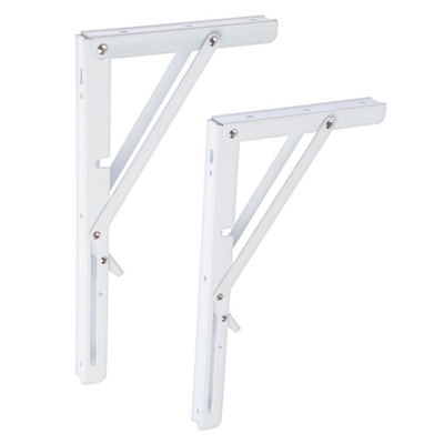 Кронштейн складной для столов и полок ТУНДРА, 2 шт., длина 300 мм, сталь, цвет белый 9302183