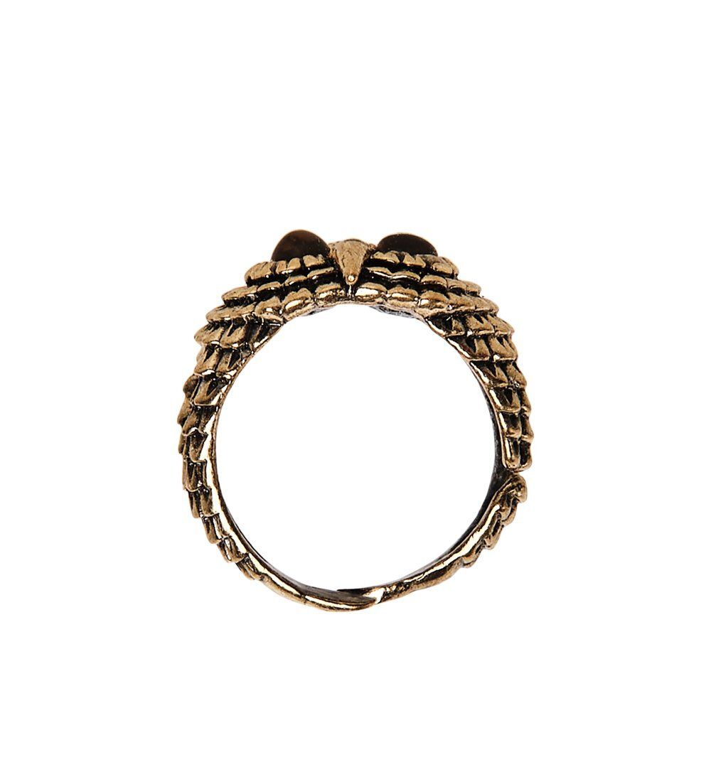 AM-2503 Кольцо «Совушка день» (латунь, янтарь)