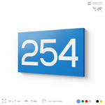 Номер на дверь 254, табличка на дверь для офиса, квартиры, кабинета, аудитории, склада, голубая 120х70 мм, Айдентика Технолоджи