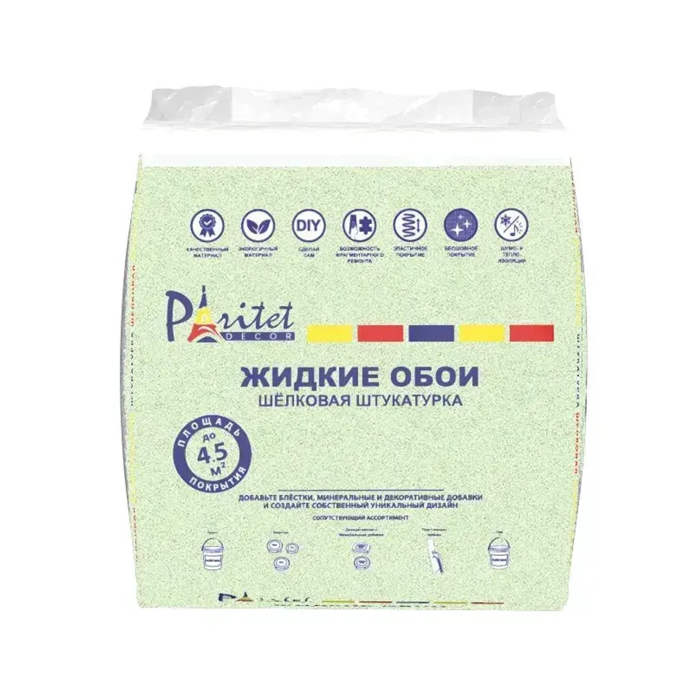 Жидкие обои PARITET Базовое покрытие № 64 гладкий фисташковый, декоративная штукатурка