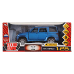 Модель ин. мет. "УАЗ Patriot" 17,8см, свет-звук, двери, син, в коробка PATRIOT-124SL-BU (Технопарк)
