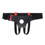 Красно-черные кожаные трусики для насадок (Размер: S-M) (Цвет: красный с черным)