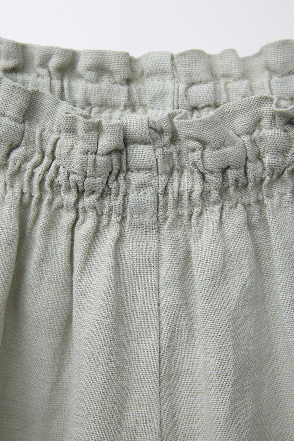 ZARA ЛЬНЯНЫЕ БРЮКИ STRAIGHT-LEG, ХАКИ