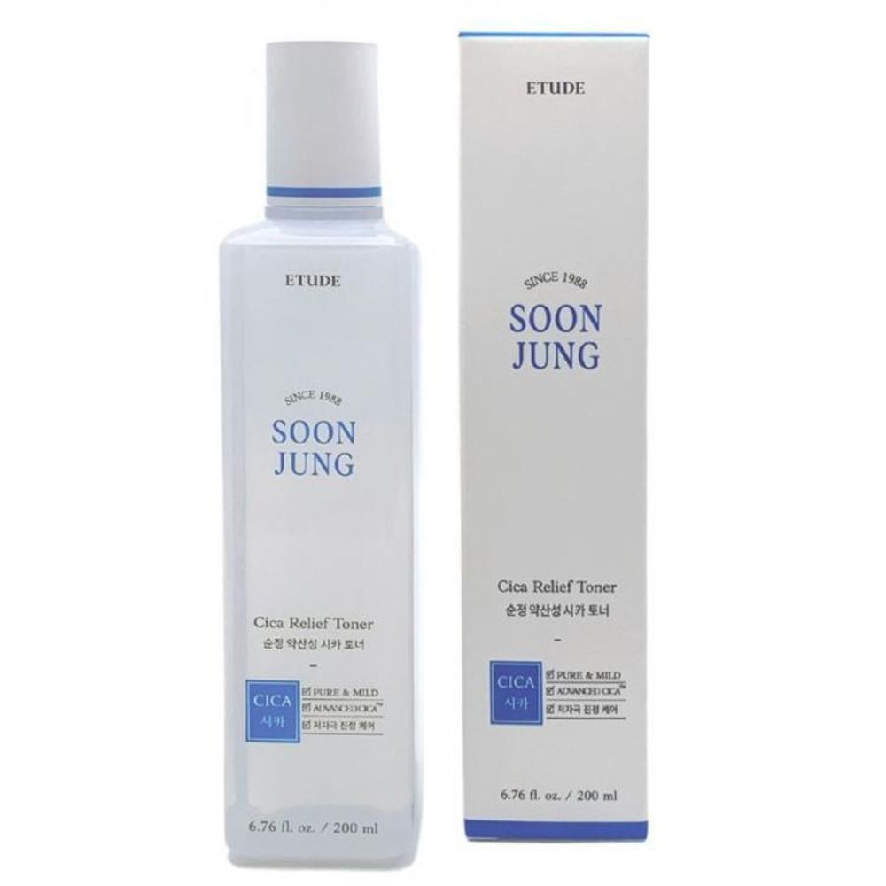 Etude House SoonJung pH 5.5 Relief Toner успокаивающий тонер для лица с экстрактом центеллы