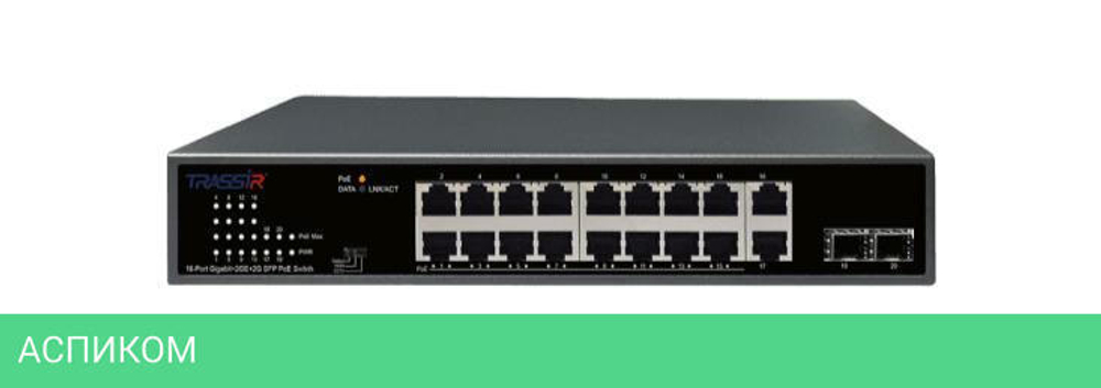 Коммутатор Trassir TR-NS14202S-185-16POE