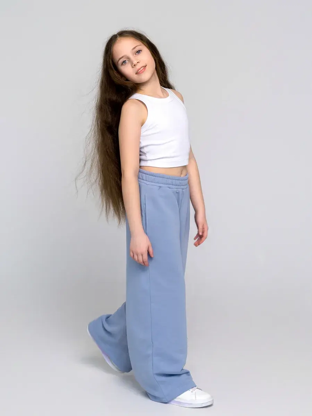 Брюки трубы детские осенние широкие палаццо