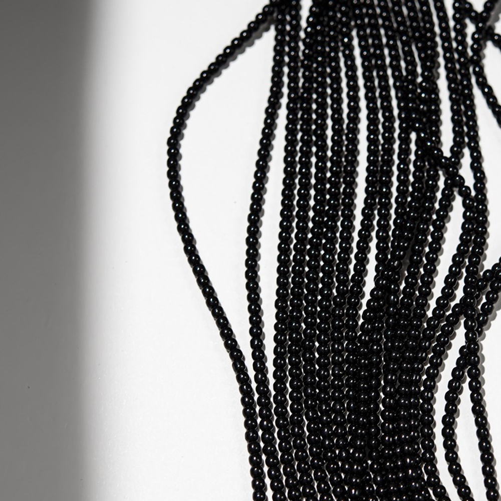 Шпинель синтетическая "Черный агат", 2,3мм, шар