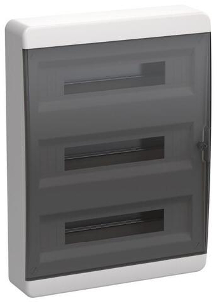 Щит IEK/Tekfor навесной 54 мод. IP41, прозрачная черная дверца