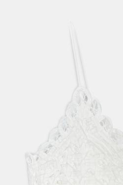 ZARA ОБЪЕМНЫЙ ТОП С ВЫШИВКОЙ — ZW COLLECTION, ЖЕЛТОВАТО-БЕЛЫЙ