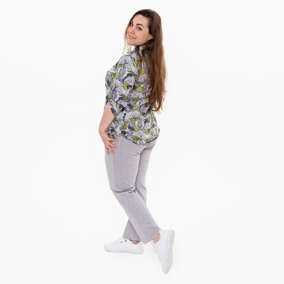 Брюки домашние женские, цвет серый меланж, размер 48