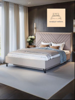Кровать двухспальная 160х200 с ортопедическим основанием Кашемир мягкая спинка, Белый