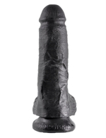 Чёрный фаллоимитатор 8 Cock with Balls - 21,3 см. (Цвет: черный)