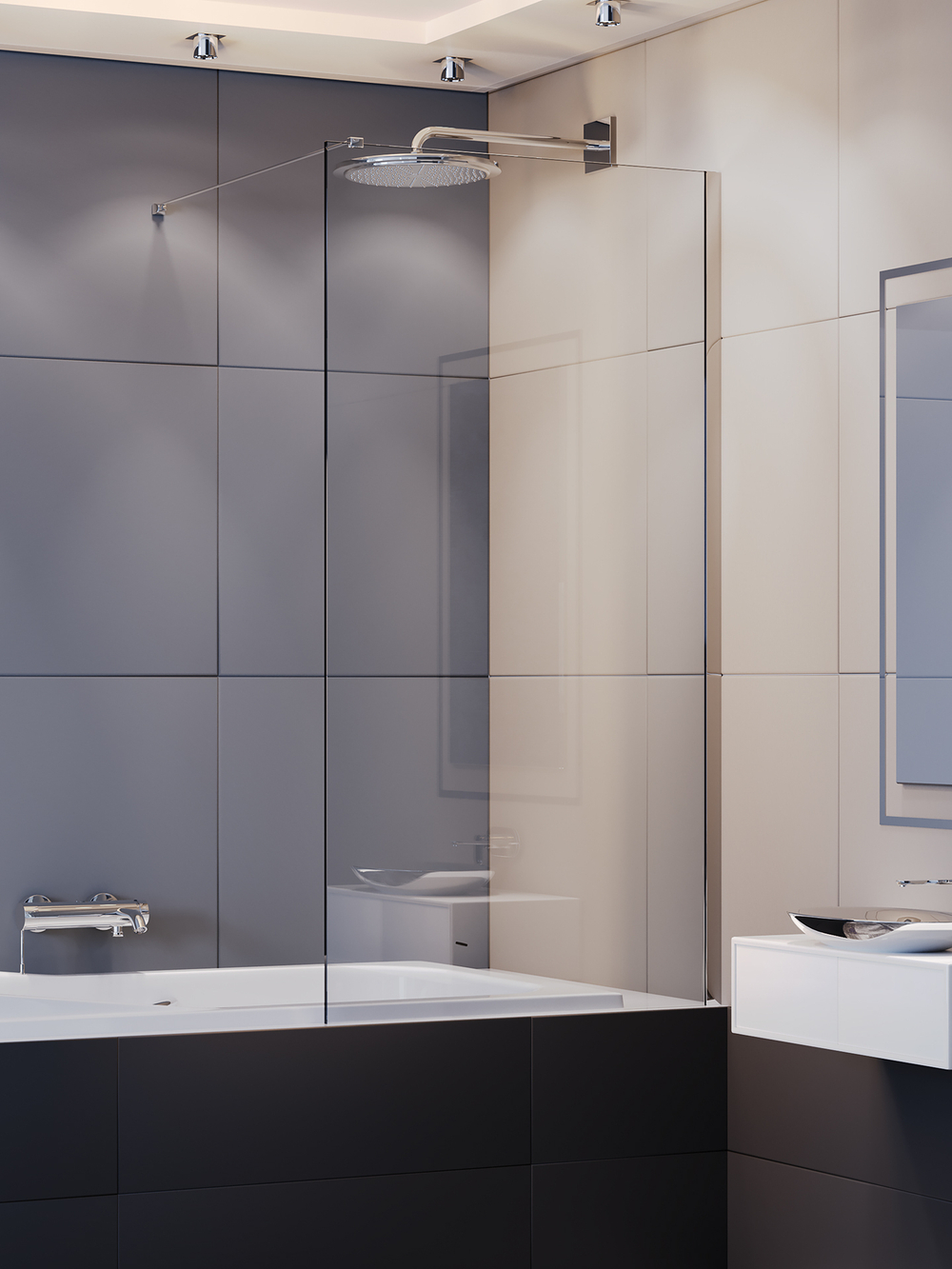 Ограждение на ванну WeltWasser  WW100 Арт. 100G1-90  10000001227 прямоугольная-ассиметричная