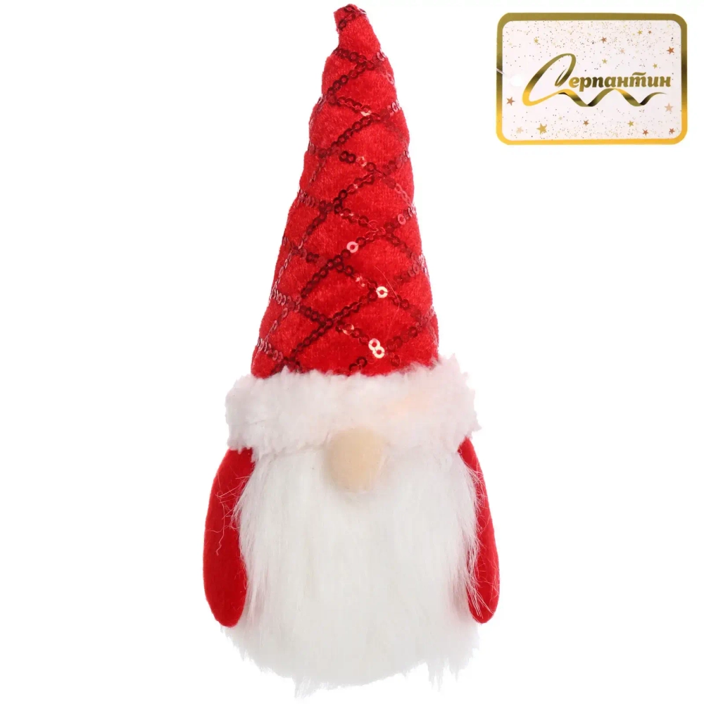Сувенир новогодний «Новогодний лесовичок» 7*15*5 см, Красный (с подсветкой)