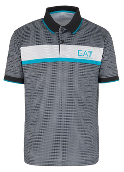 Мужское теннисное поло EA7 Man Jersey Polo Shirt - черный