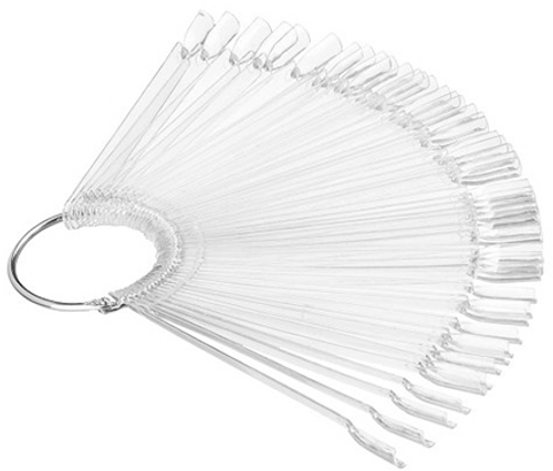 Палитра на кольце в ассортименте, 50 типс (овал прозрач,молоч)