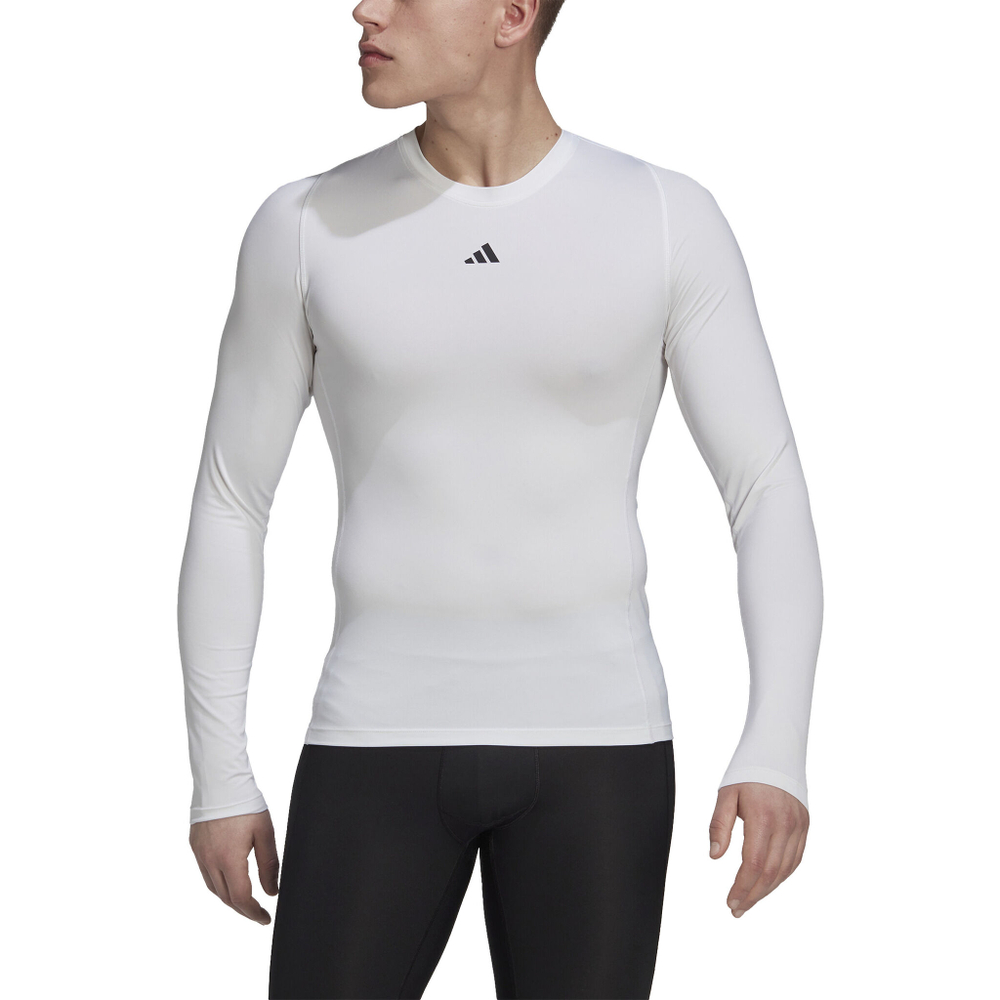 Мужское теннисное поло adidas Tech-Fit Long Sleeve Men - White