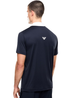 Мужское теннисное поло EA7 Tennis Pro Zip-Up - armani blue