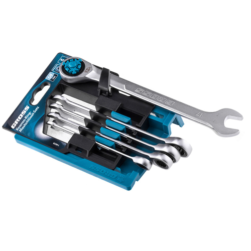 14858 Набор ключей комбинир. трещ, СRV, 5 шт. 8-17мм/Gross