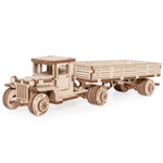 Грузовичок ЛТ с прицепом Lemmo - Деревянный конструктор, сборная модель, для детей