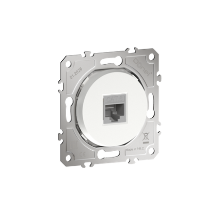 Розетка компьютерная RJ45 cat.6 на 1 порт,  цвет матовый белый,  серия D16,  Donel
