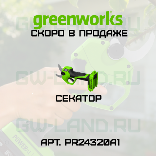 Секатор Greenworks PR24320 24V PR24320A1 (32 мм) аккумуляторный
