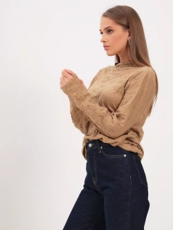 Лонгслив из итальянского трикотажа золотистый