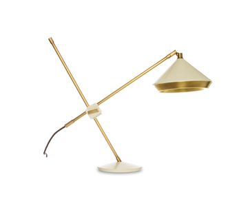 лампа настольная Bert Frank Shear Table Lamp White & Brass