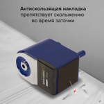 Точилка механическая BRAUBERG "ORIGINAL" для чернографитных и цветных карандашей крепление к столу корпус синий (2 штуки в упаковке)