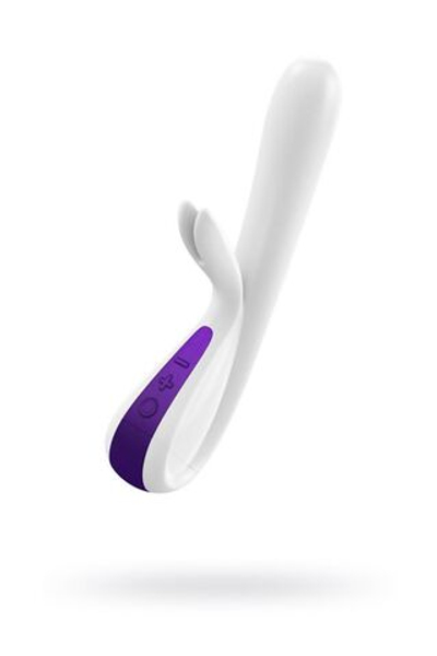 Вибратор с клиторальным стимулятором OVO, cиликон, белый, 21,5 см