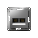 Розетка компьютерная 2-м AtlasDesign RJ45 кат.5E механизм сталь SE ATN000985