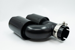 Насадка на глушитель AFM2-63-93L карбон ЧЕРНАЯ бок вход