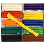 Пластилин восковой 10 цветов, 150 гр, со стеком (Каляка-Маляка)