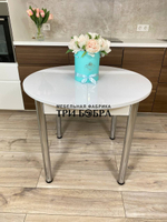 Стол круглый раздвижной "Белый глянец"