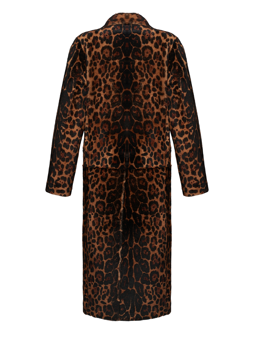 Дубленка леопард двусторонняя без пояса