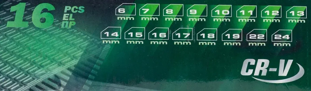 Набор ключей комбинированных 16пр. 6-19,22,24мм RockFORCE RF-5161P Premium