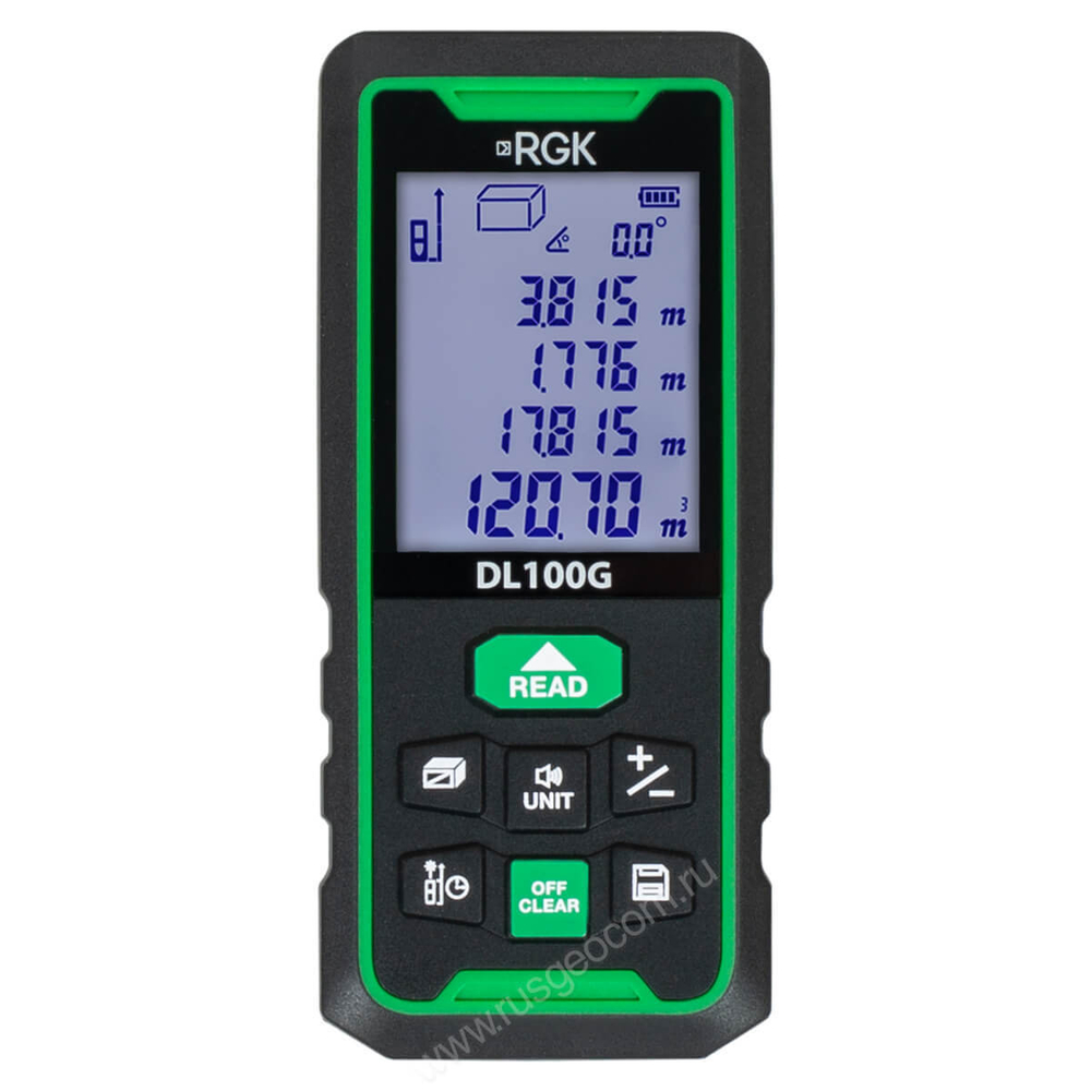 Лазерный дальномер RGK DL100G - зеленый луч
