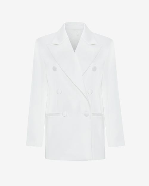 Жакет двубортный из атласа