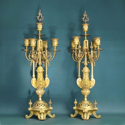 Винтаж: Антикварные парные канделябры