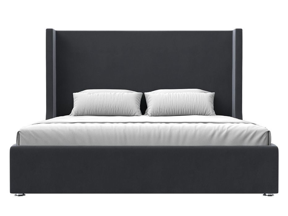 Кровать интерьерная Ларго 180, Серый, Велюр, 120727