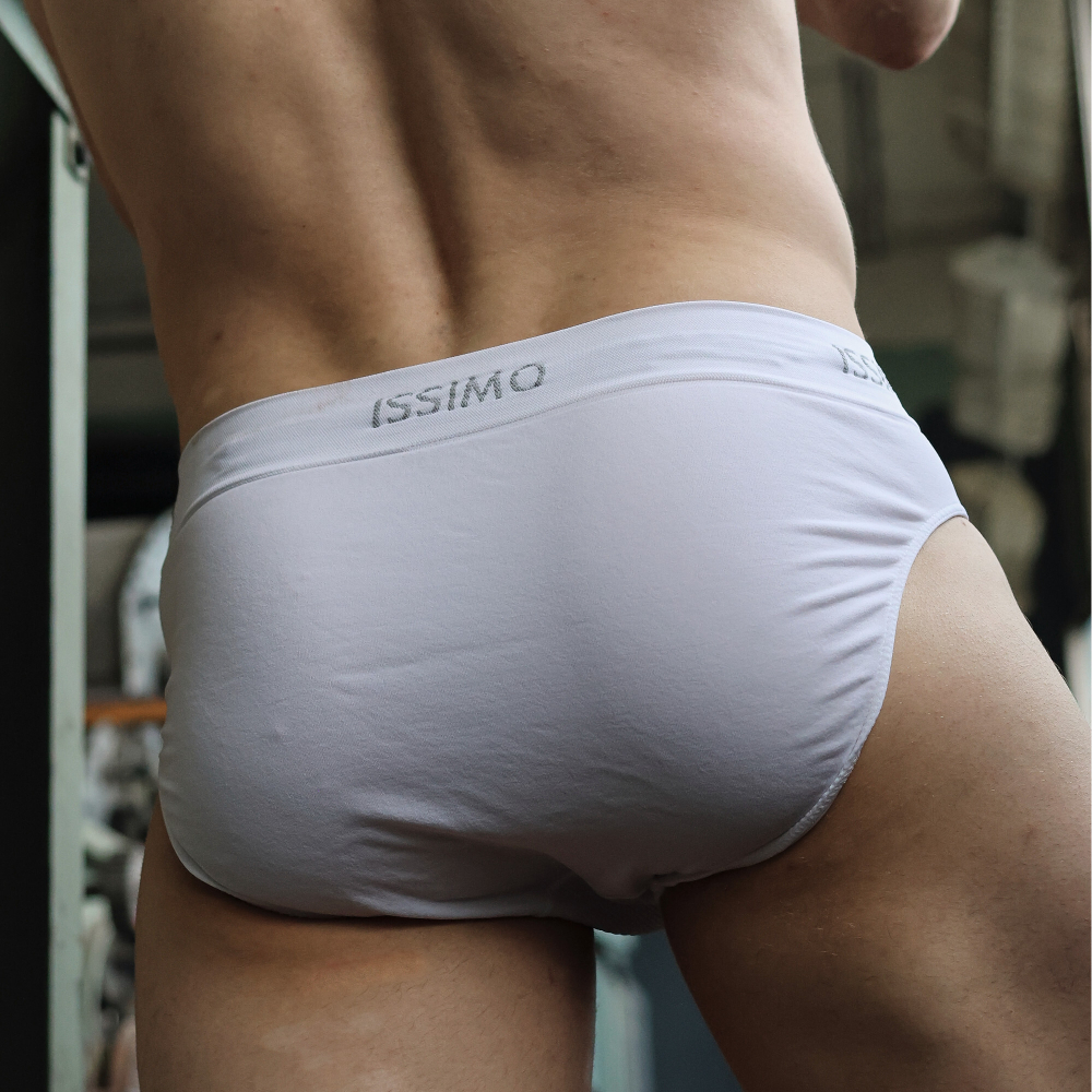 Мужские трусы слипы белые бесшовные ISSIMO SLIP 210